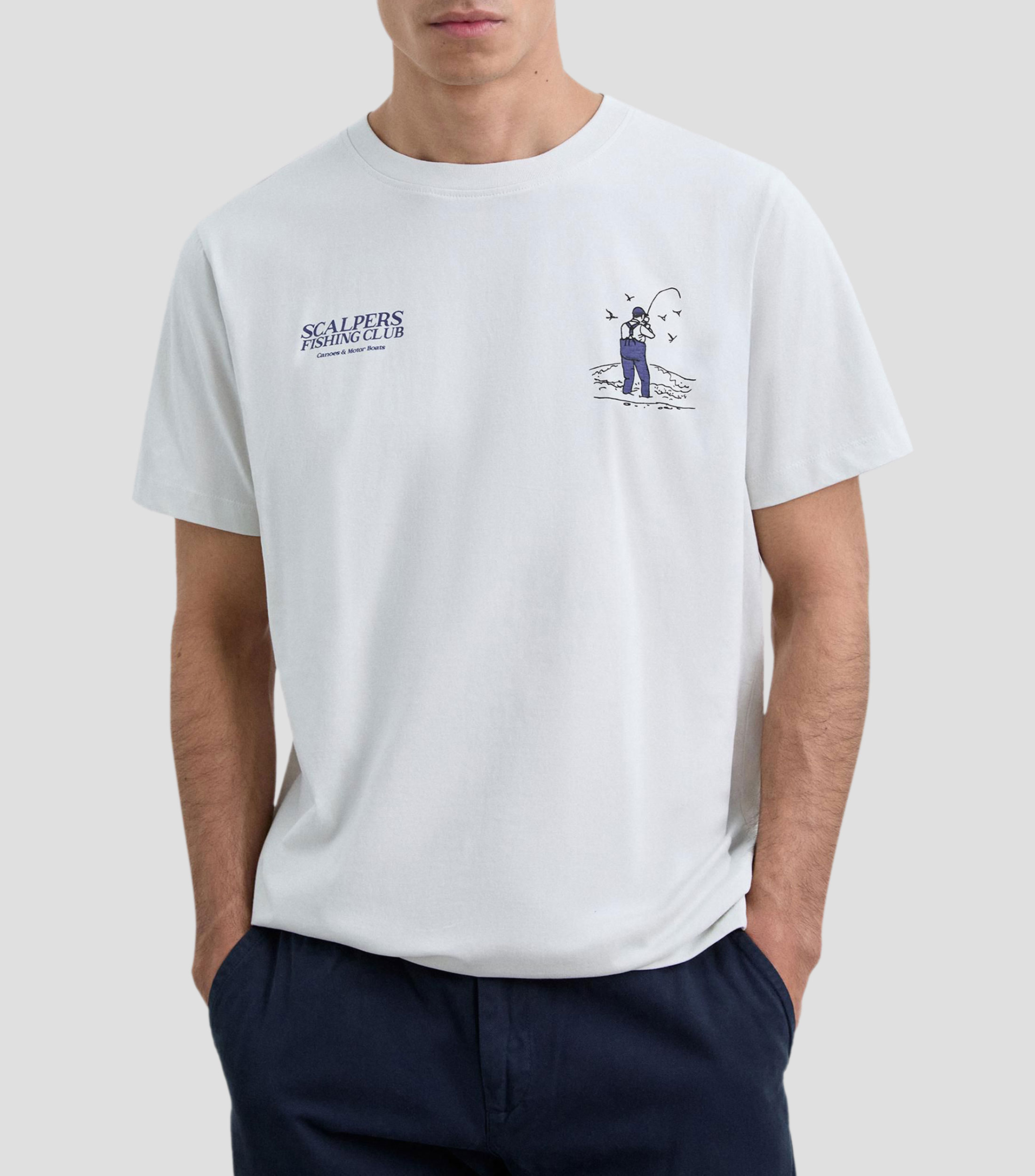 Playera cuello redondo manga corta con estampado Hombre